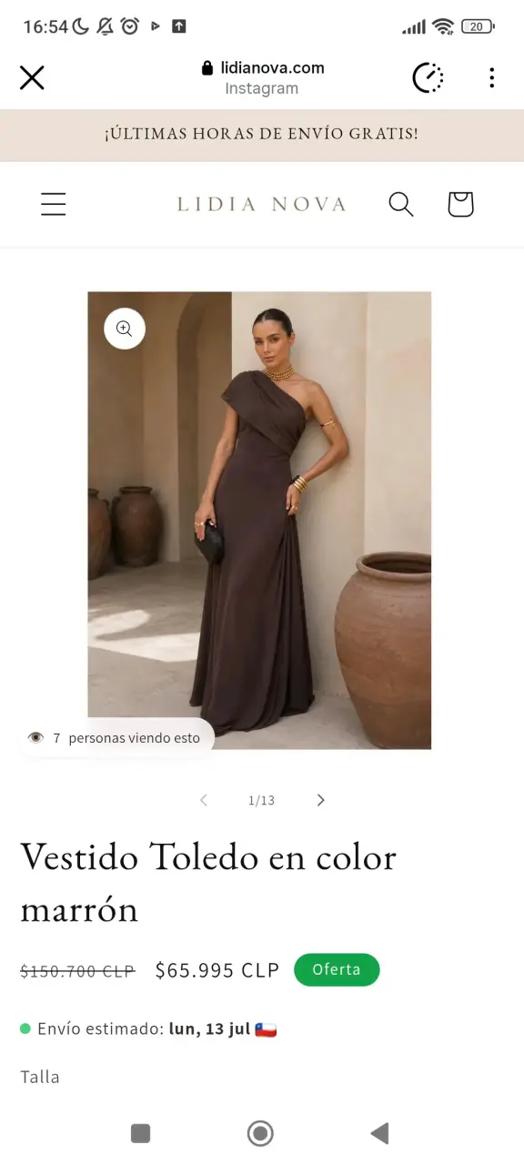 Vestido Toledo marrón elegante - 1