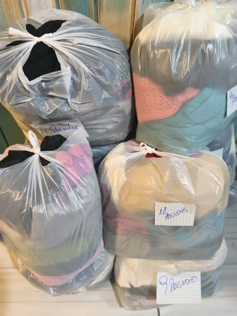 Lote de ropa variada en bolsas