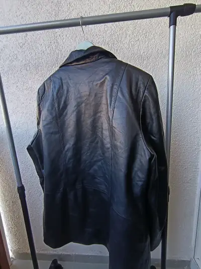 Chaqueta de Cuero Genuino Blazer Black - miniatura 5
