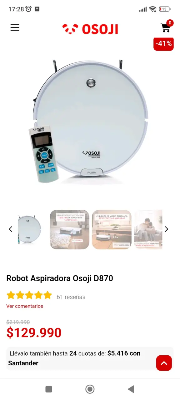 Robot Aspiradora Osoji D870 con Filtro HEPA - 2