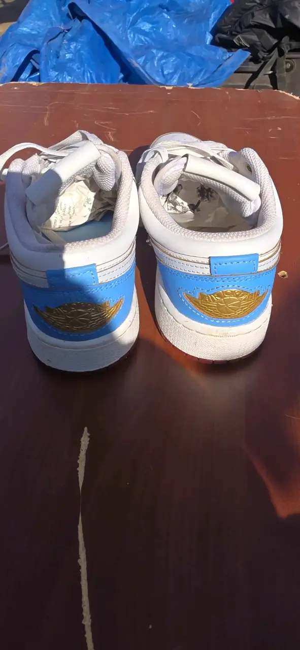 Zapatillas deportivas blancas y azules talla 36.5 - 2