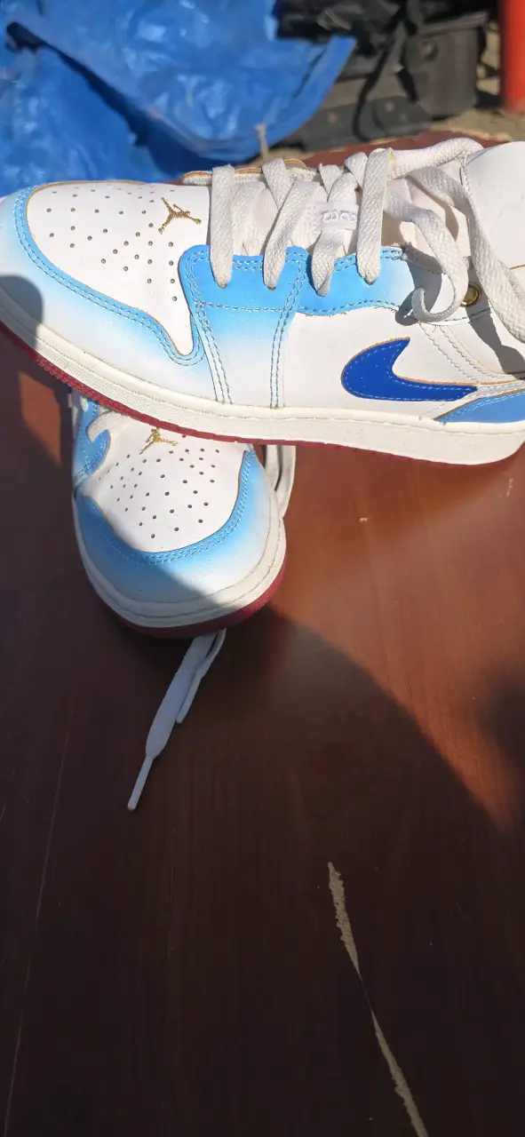 Zapatillas deportivas blancas y azules talla 36.5 - 4