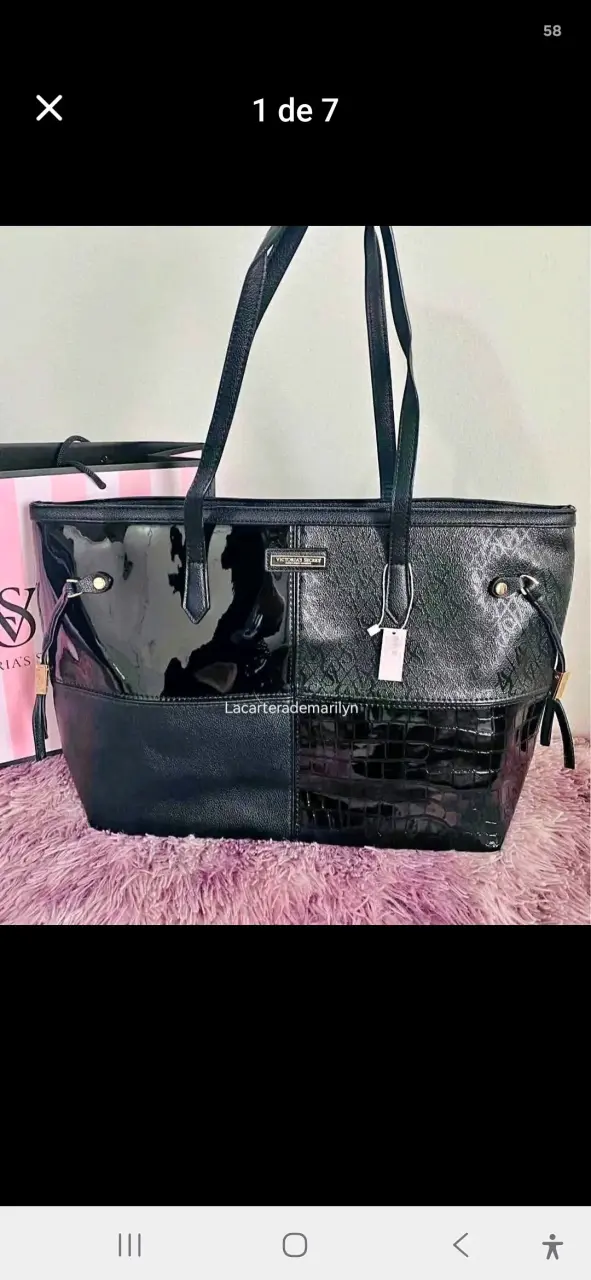 Bolso negro Victoria's Secret elegante - 1