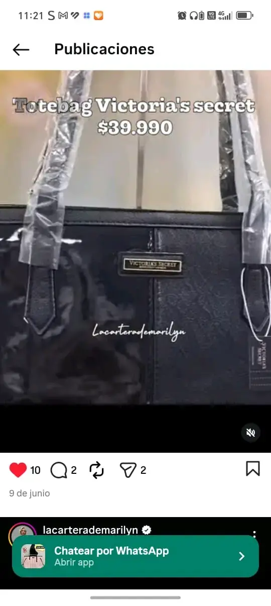 Bolso negro Victoria's Secret elegante - 2