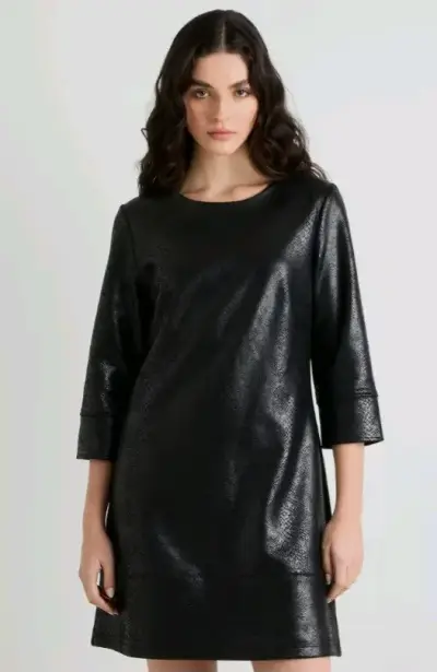 Vestido negro elegante de manga larga - miniatura 1