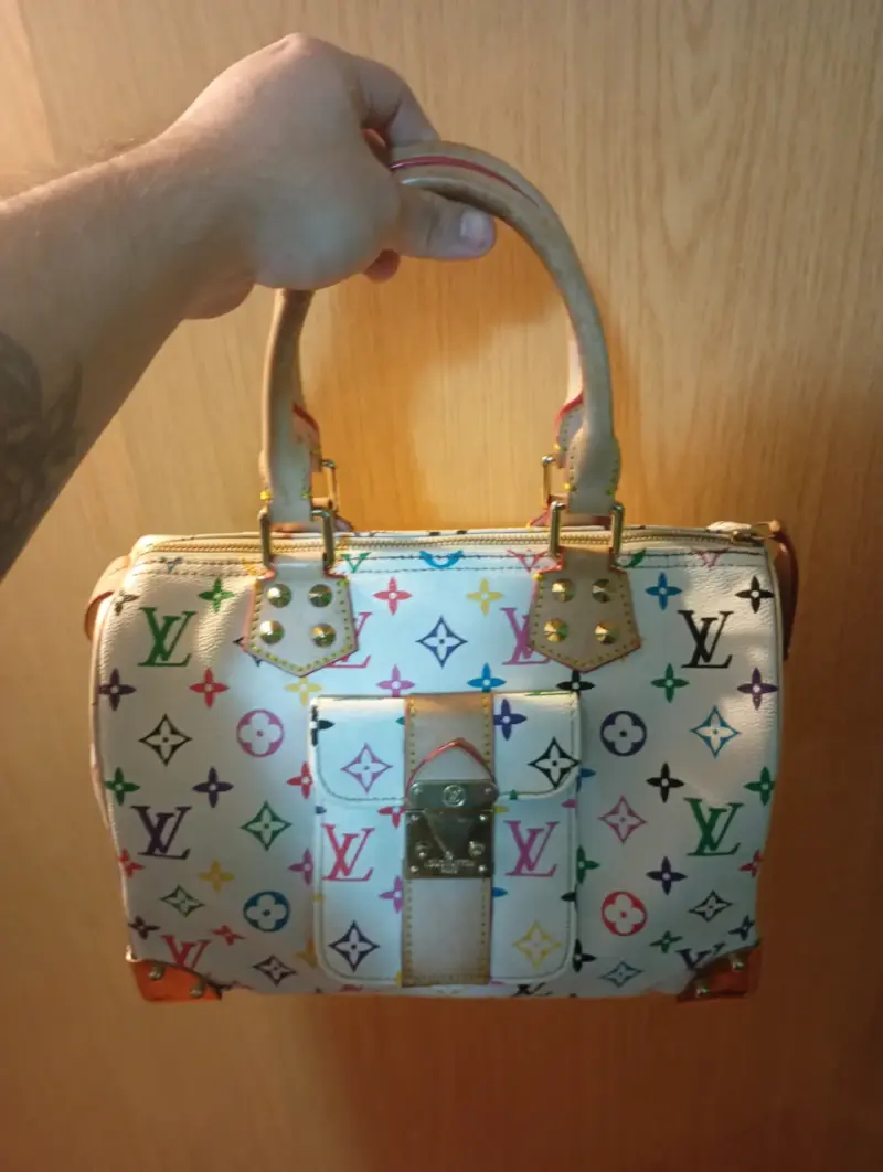 Bolso de mano multicolor con monograma - 1