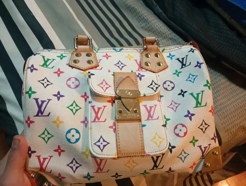 Bolso de mano multicolor con monograma - 3