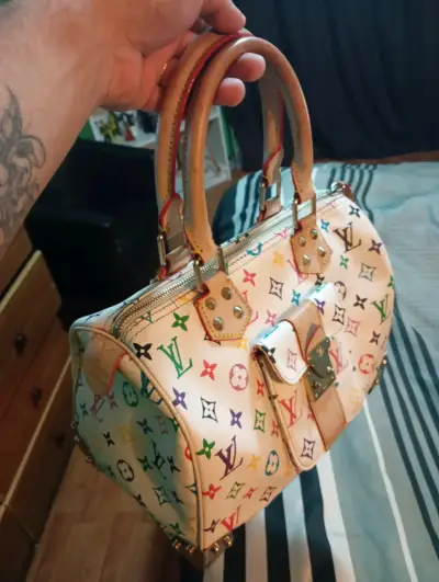 Bolso de mano multicolor con monograma - miniatura 4