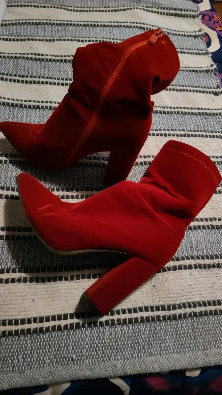 Botines rojos de tacón alto para mujer - 1