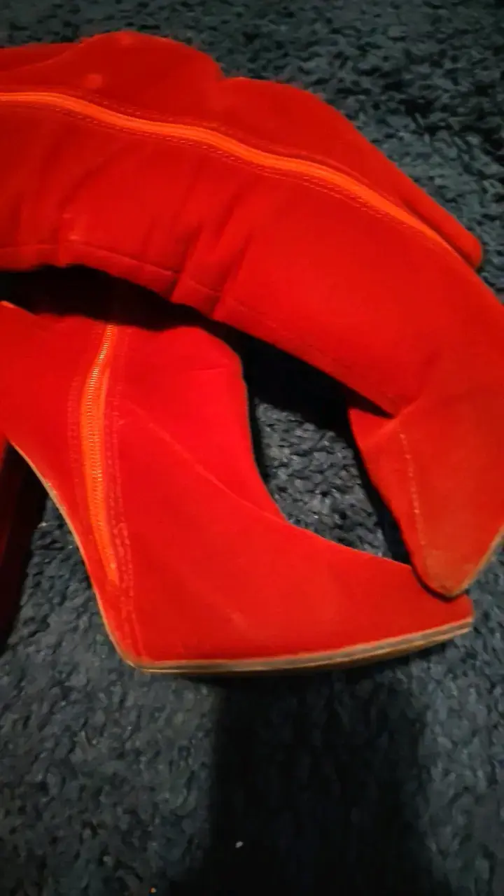Botines rojos de tacón alto para mujer - 5
