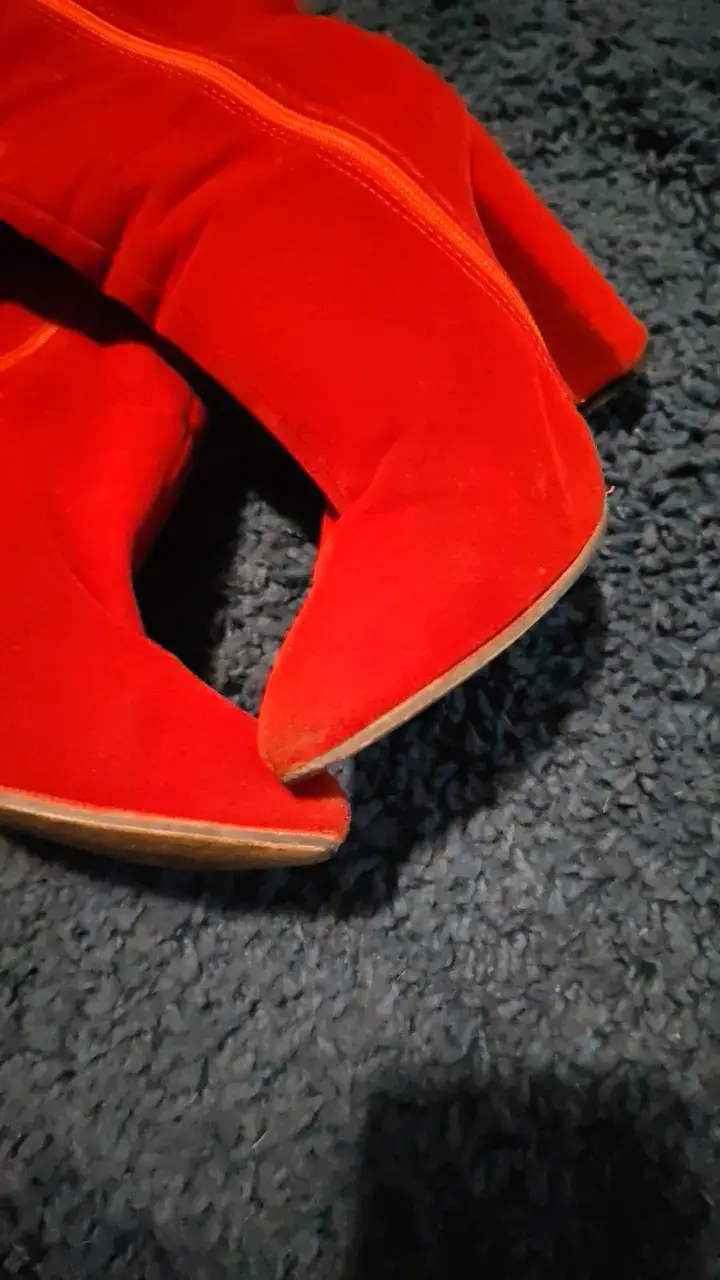 Botines rojos de tacón alto para mujer - 6