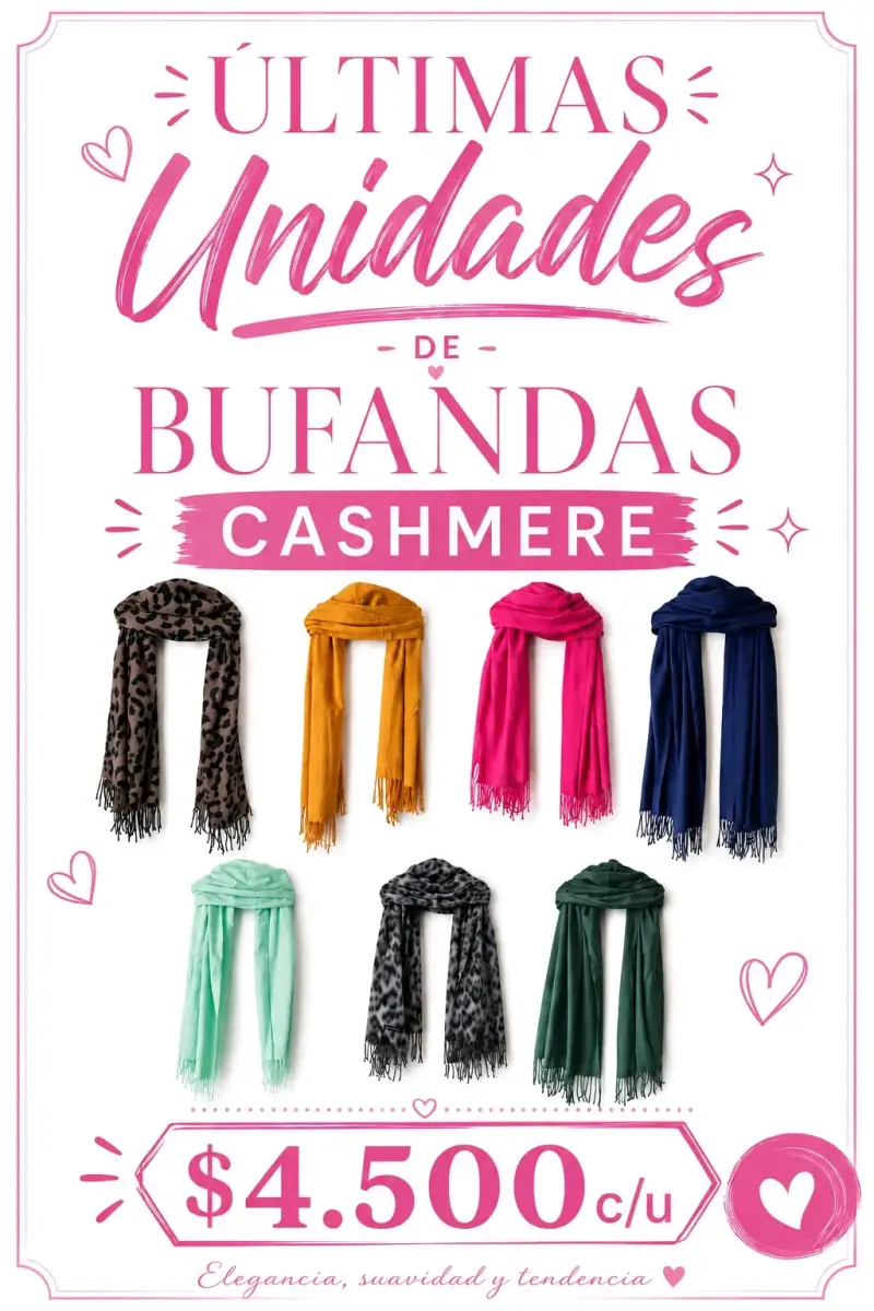 Bufandas de cashmere en varios colores - 1