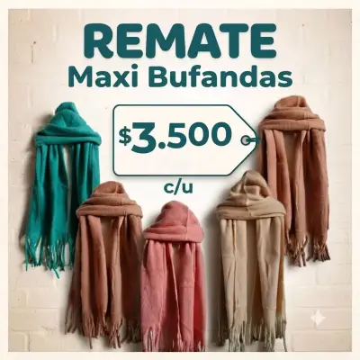 Maxi bufandas de colores variados - miniatura 1