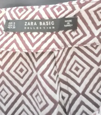 Falda tubo Zara beige y café - miniatura 2