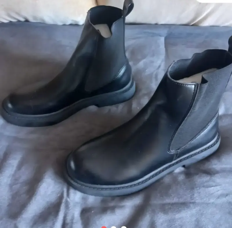Botines de cuero sintetico negro T 36