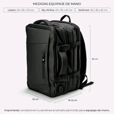 Mochila Negra MENNT Carry On Pro 1.0 - Tipo Cabina - miniatura 4