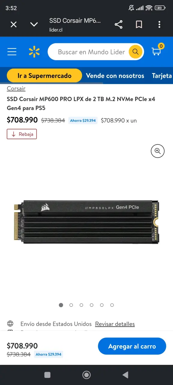 SSD Corsair MP600 PRO LPX 2TB NVMe PCIe Gen4 - 1