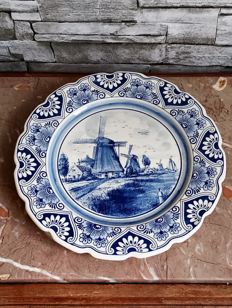 Plato decorativo de cerámica Delft azul holandes - 2