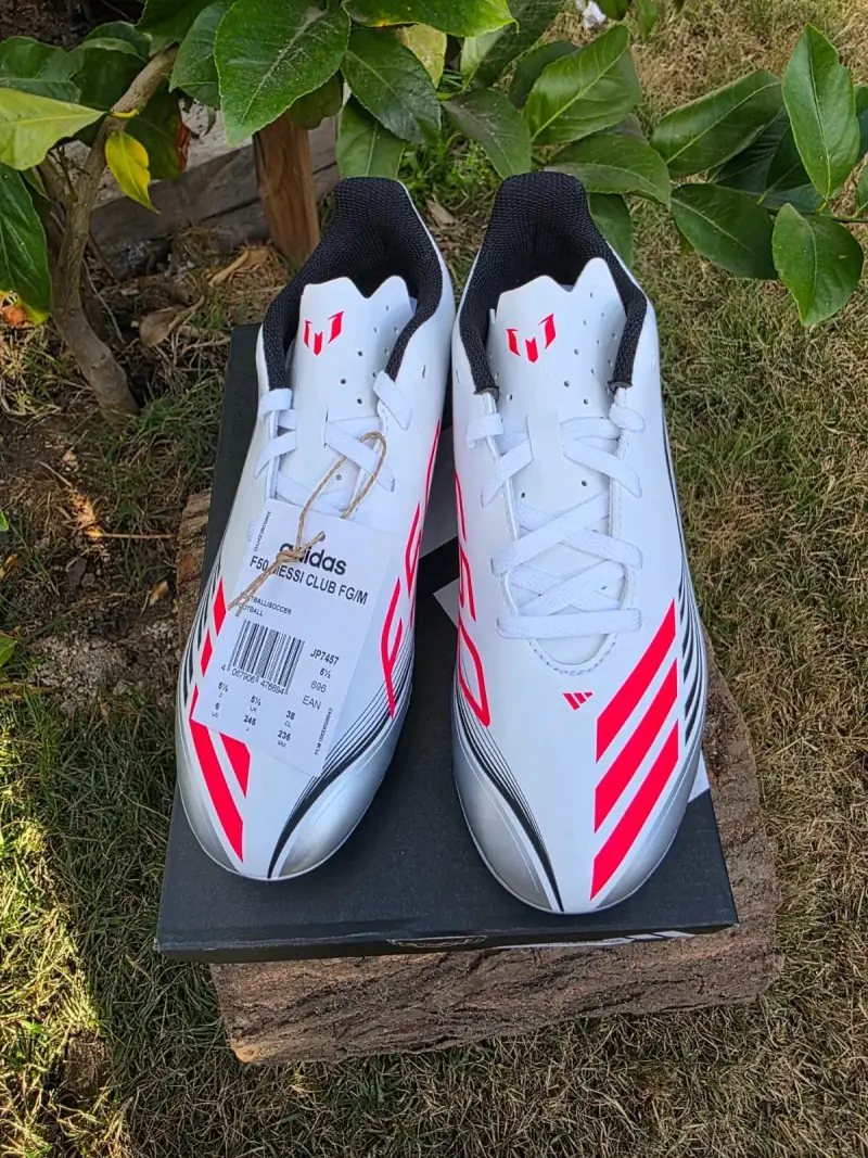 Zapatillas de fútbol Adidas Messi blancas - 3