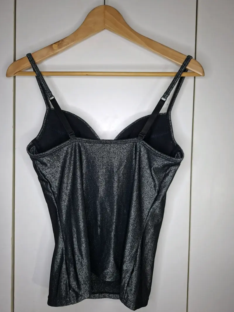 Top de tirantes negro brillante - 2
