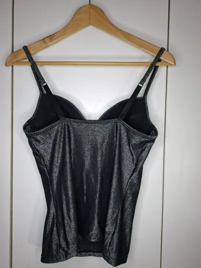 Top de tirantes negro brillante - miniatura 2