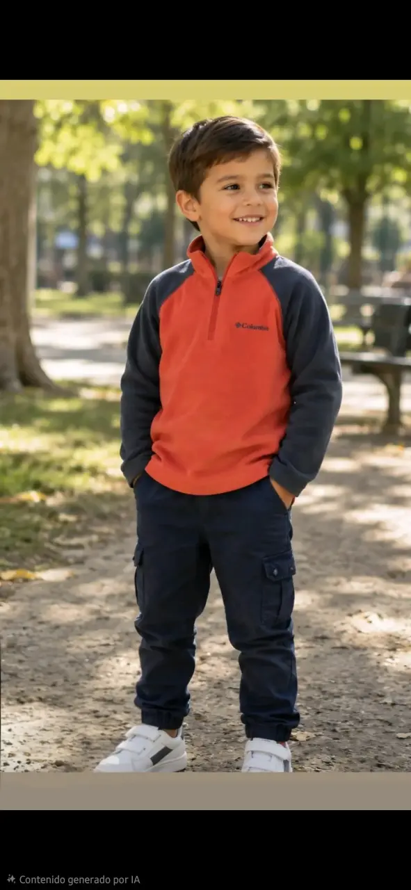 Polar infantil bicolor naranja y negro - 3