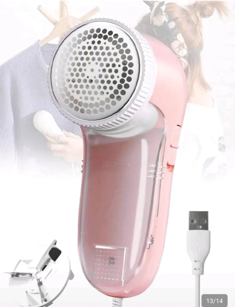 Quitapelusas eléctrico portátil USB rosa - 1
