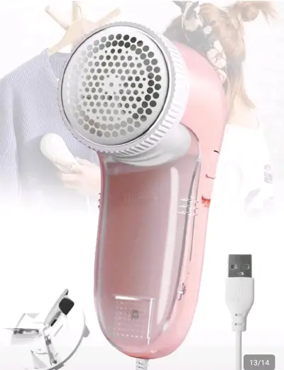 Quitapelusas eléctrico portátil USB rosa - miniatura 1