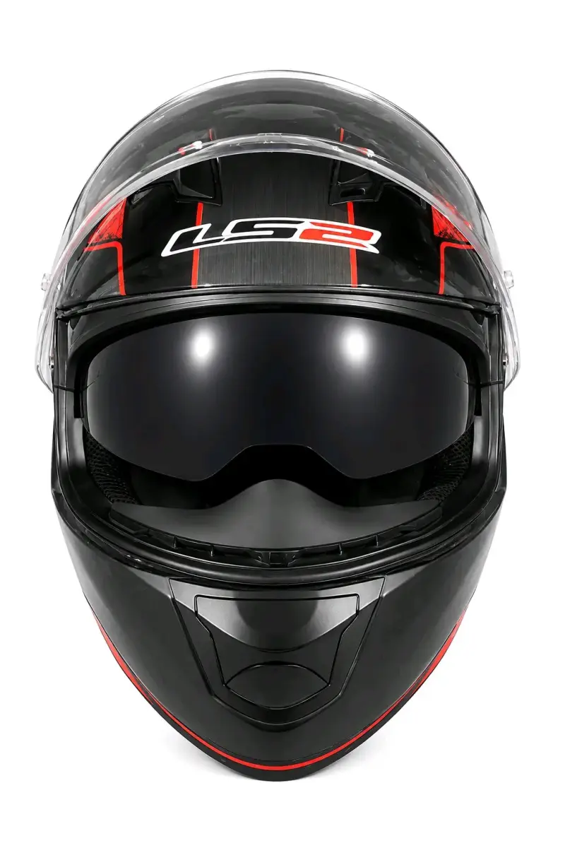Casco de moto LS2 Stream Evo rojo y negro - 2