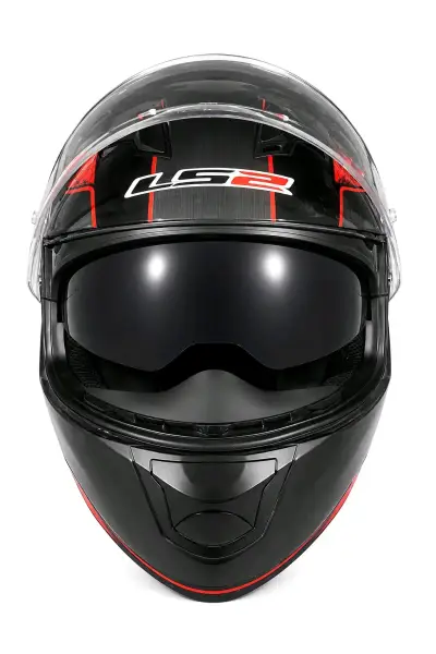 Casco de moto LS2 Stream Evo rojo y negro - miniatura 2