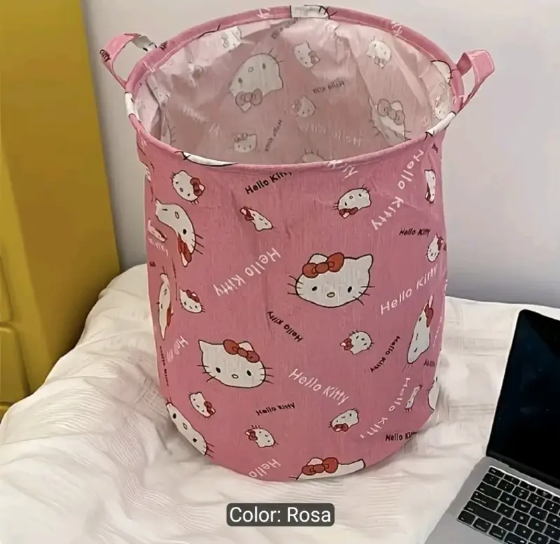 Cesto de ropa Hello Kitty rosa