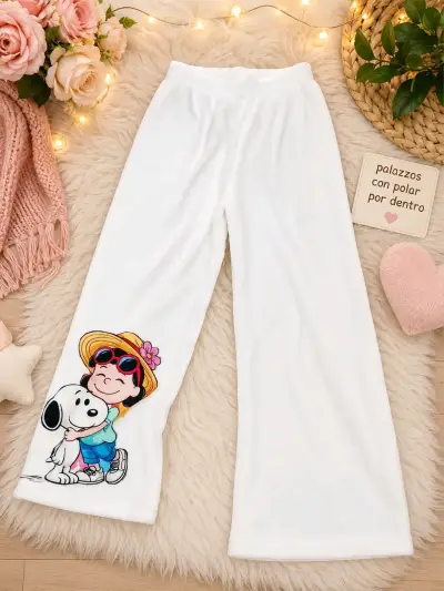 Pantalones palazzo con diseño de Snoopy - miniatura 1