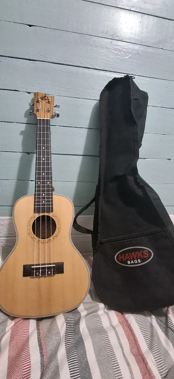Ukulele de madera con funda Hawks - 2
