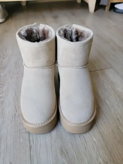 Botas de invierno beige con forro - miniatura 1