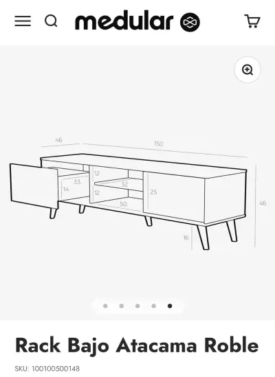 Rack de TV de madera marca Medular - miniatura 4