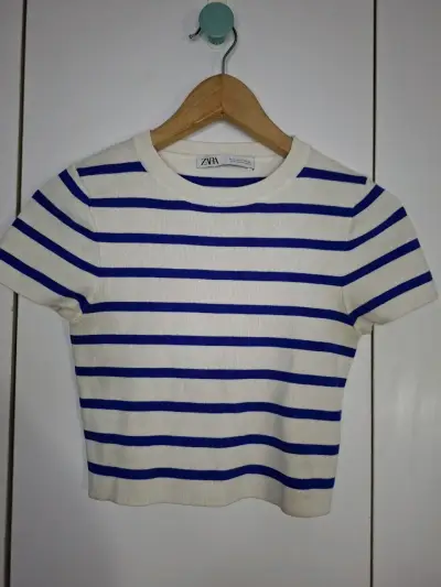 Polera a rayas azul y blanca Zara - miniatura 1