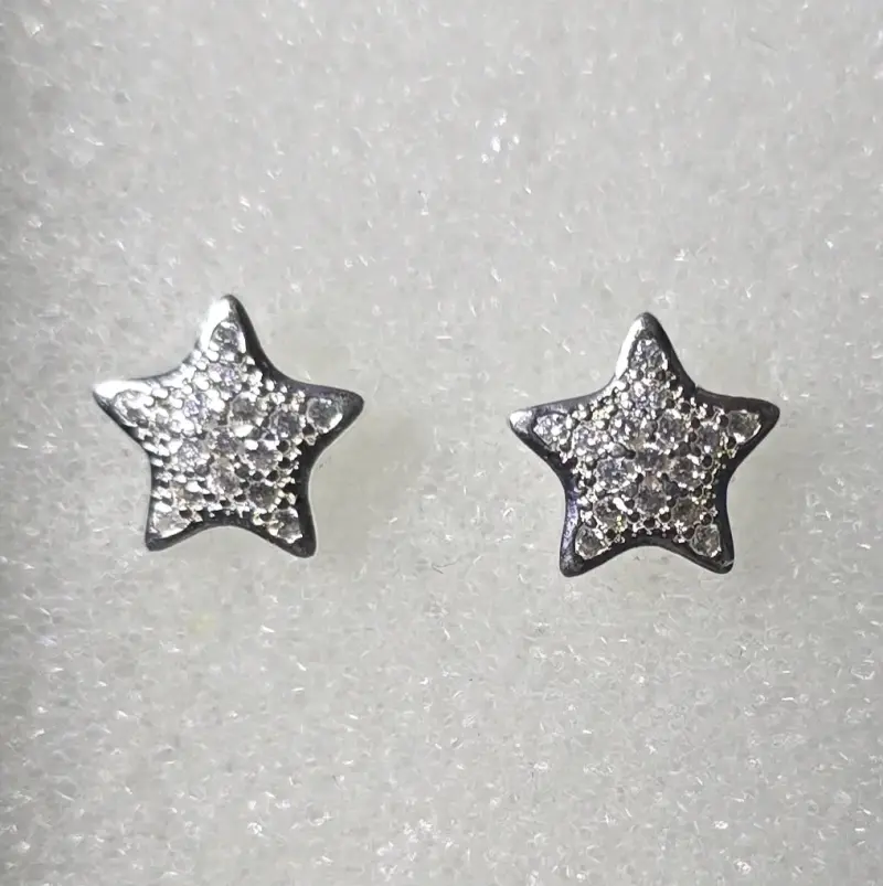 Aros de plata con circonitas - 2