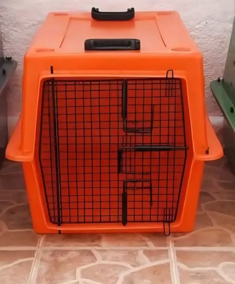 Transportadora de mascotas grande naranja