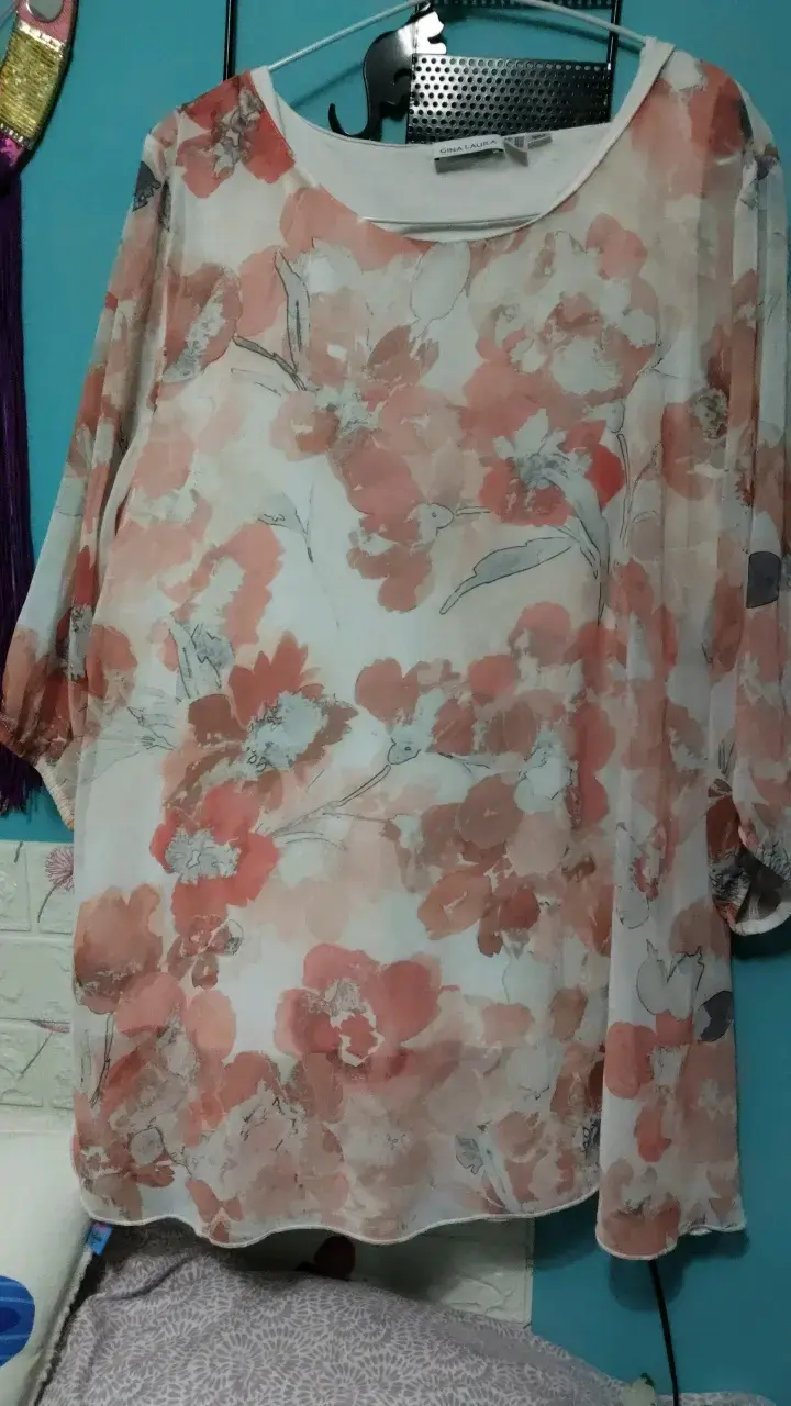 Blusa floral Gina & Cally manga 3/4 - 1