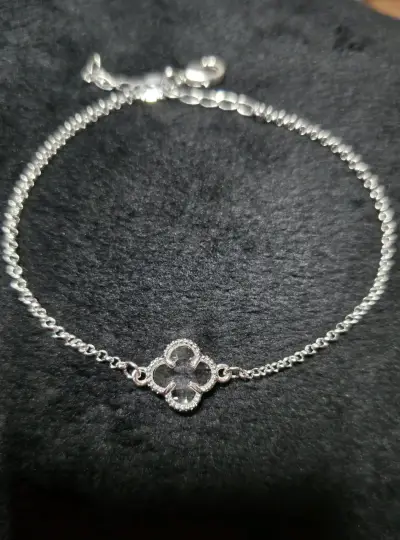 Pulsera multicolor en plata con diseño y cadena - miniatura 3