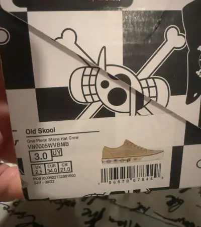 Zapatillas Vans color beige con diseño One Piece, - miniatura 5