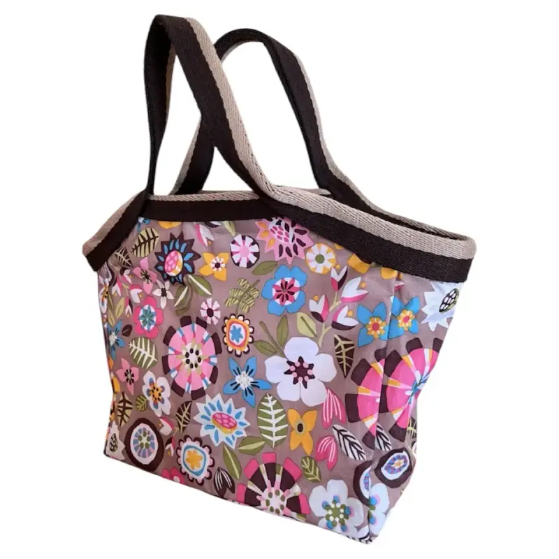 Cartera floral multicolor con asas - 3
