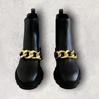 Botines negros con cadena dorada Michael Kors - miniatura 1