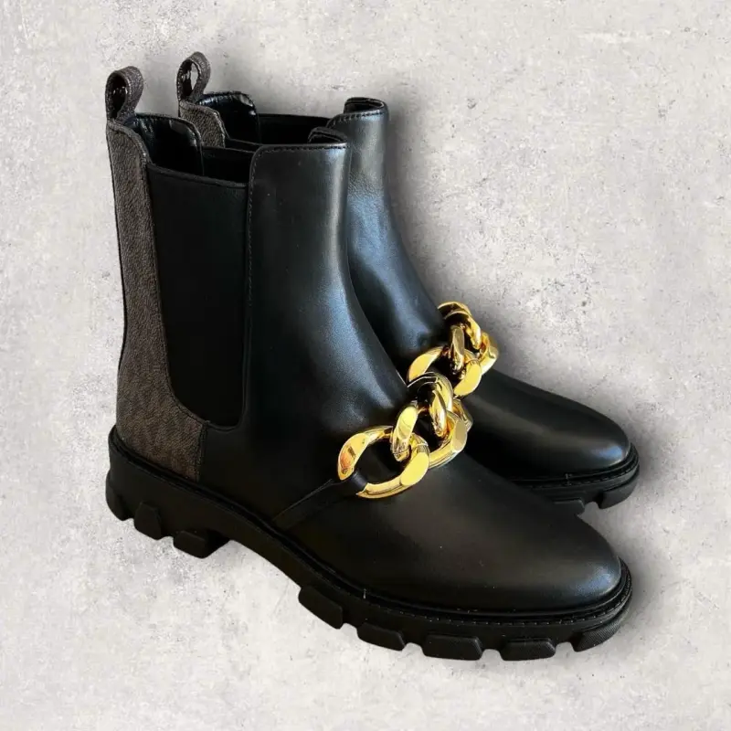 Botines negros con cadena dorada Michael Kors - 2