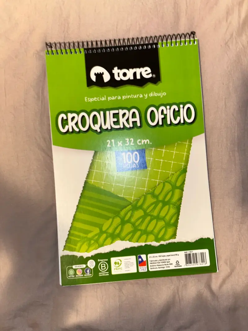 Croquera oficio Torre 21x32 cm 100 hojas