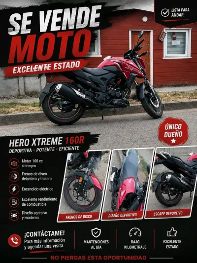 Moto Hero Xtreme 160R en excelente estado - miniatura 2