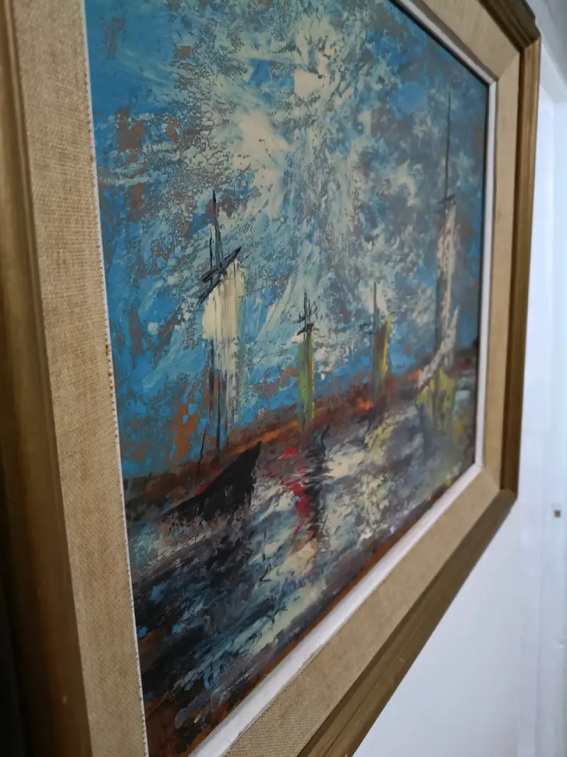 Óleo Sobre Tabla Mario Rojas Lobos Marina - 3