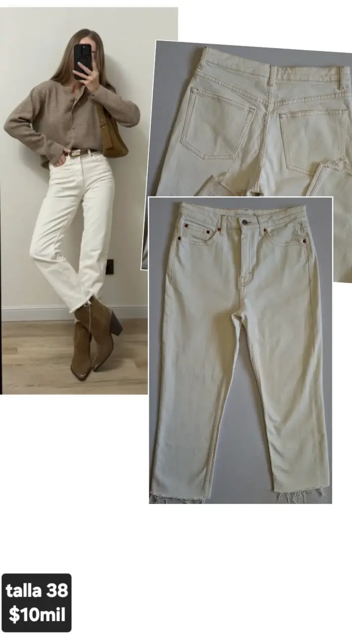 Jeans blancos de mujer topshop talla 38