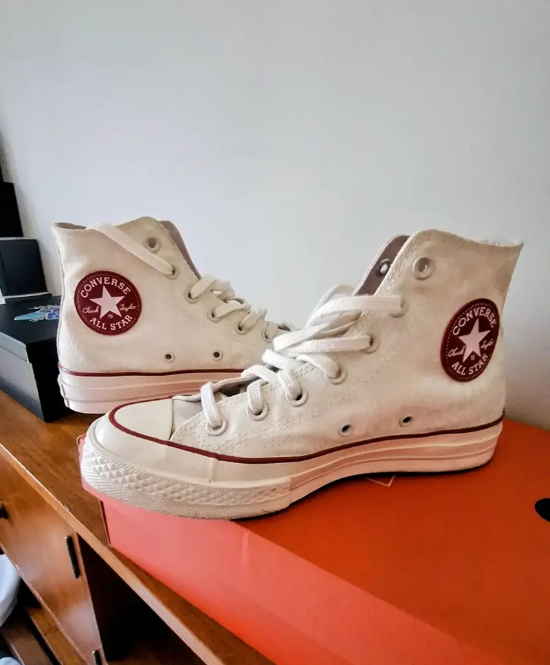 Zapatillas Converse All Star blancas con bordados - 4