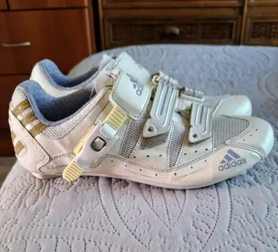 Zapatillas de ciclismo Adidas blancas - miniatura 1